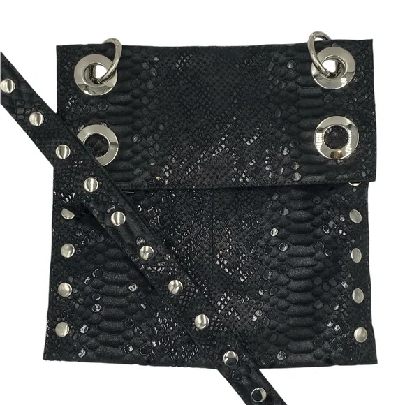 Hammitt Montana Large Reversible Black Leather Crossbody Bag RARE - Picture 9 of 10